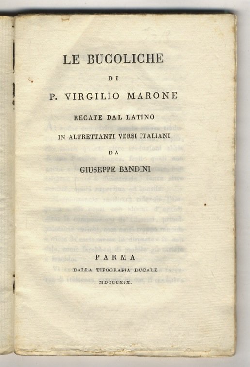 Le Bucoliche di P. Virgilio Marone recate dal latino in …