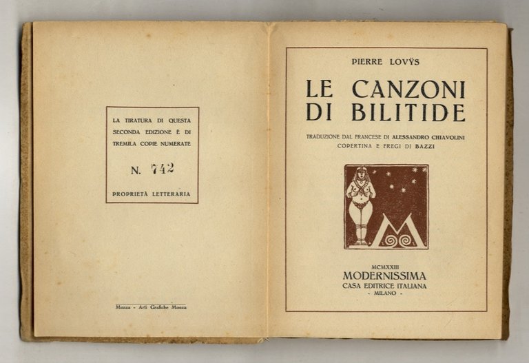 Le canzoni di Bilitide. Traduzione dal francese di Alessandro Chiavolini. … | Immagine Gallery 3
