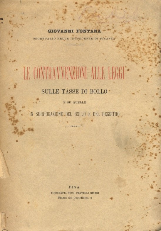 Le contravvenzioni alle leggi sulle tasse di bollo e su …