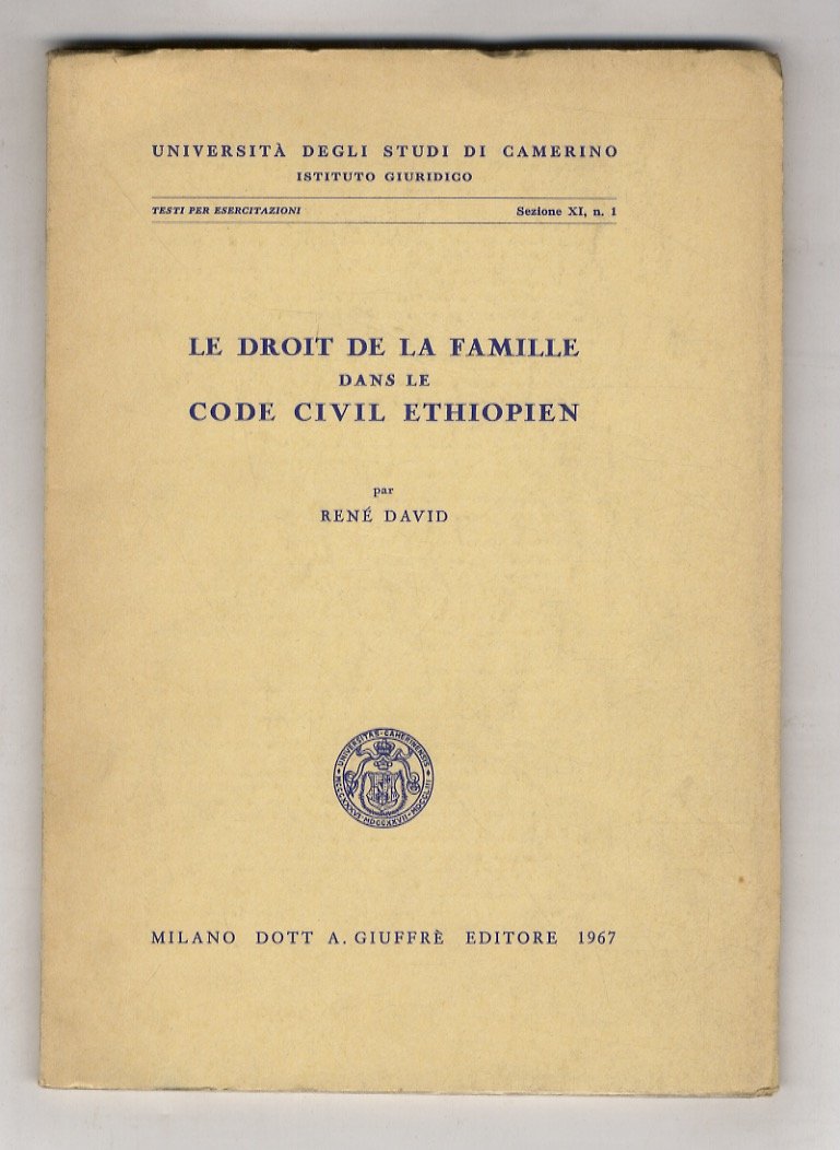 Le droit de la famille dans le Code Civil Ethiopien.