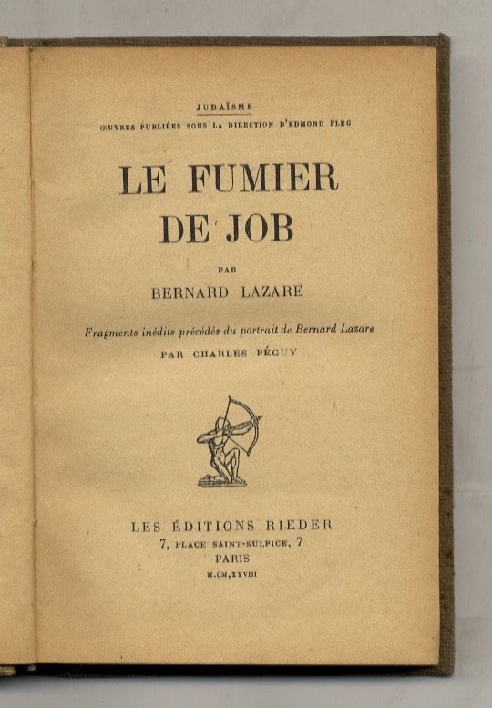 Le fumier de Job. [.] Fragments inédits précédés du portrait …