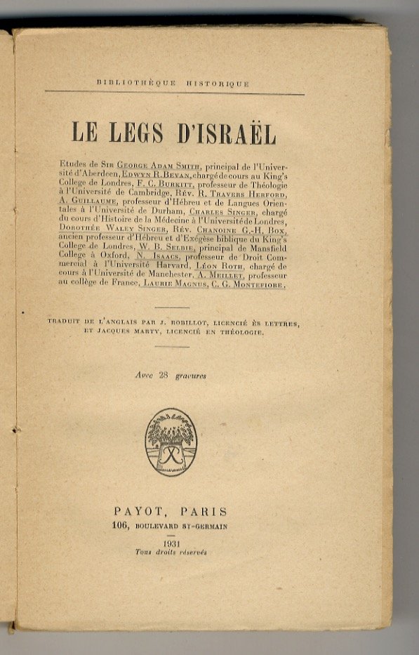 Le legs d'Israël. Etudes de George Adam Smith [et al.]; … | Immagine principale