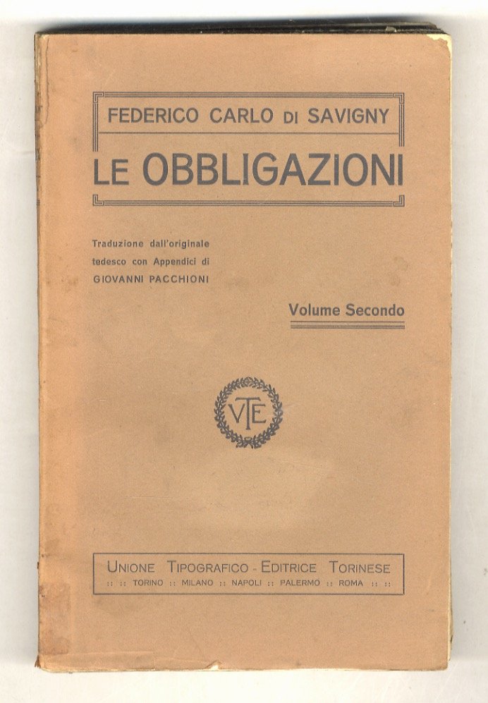 Le obbligazioni. Traduzione dall'originale tedesco con Appendici di Giovanni Pacchioni. … | Immagine principale