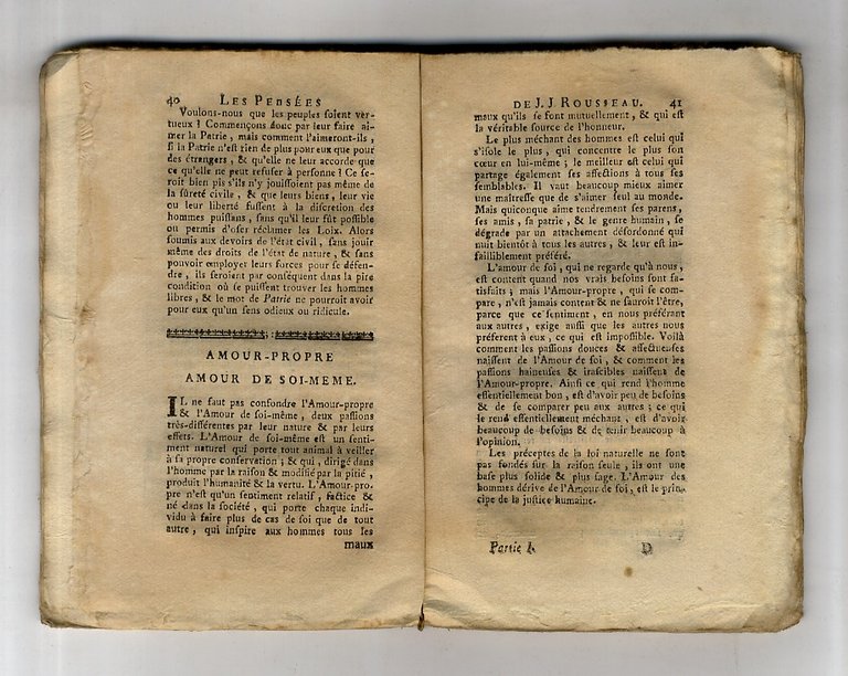 Le pensées de J.J. Rousseau, citoyen de Genève. Premiere partie.