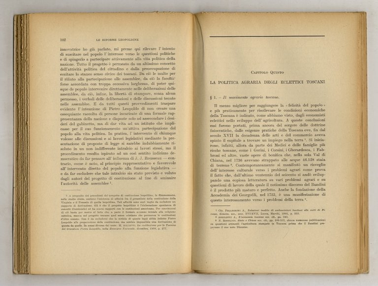 Le riforme Leopoldine nel pensiero degli economisti Toscani del '700.