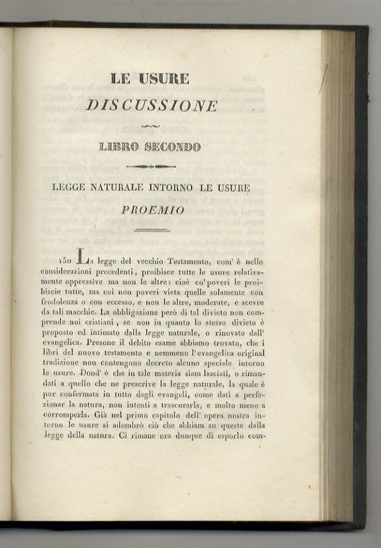 Le usure libri tre. Discussione dell'Abbate Marco Mastrofini.