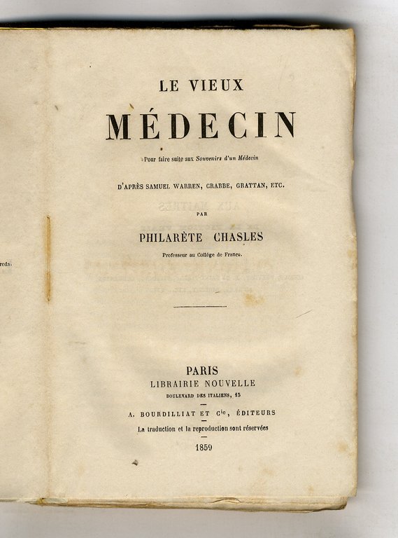 Le vieux médecin. Pour faire suite aux Souvenirs d'un médicin … | Immagine Gallery 2