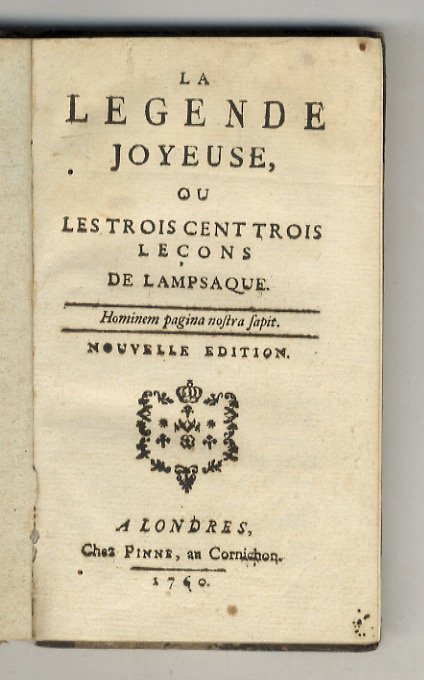 LEGENDE (LA) joyeuse ou le trois cent trois leçons de …