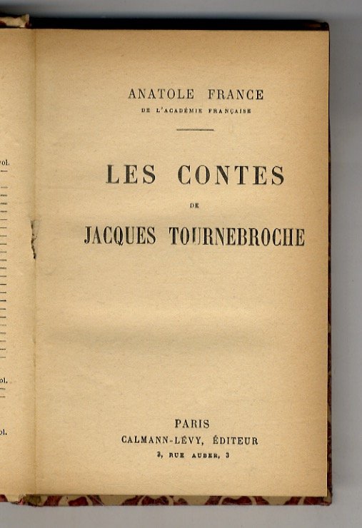 Les Contes de Jacques Tournebroche - Sous l'invocation de Clio.