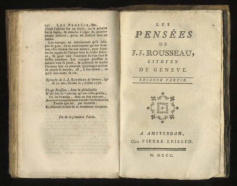 Les pensees de J.J. Rousseau, citoyen de Geneve. Premiere [-seconde] …