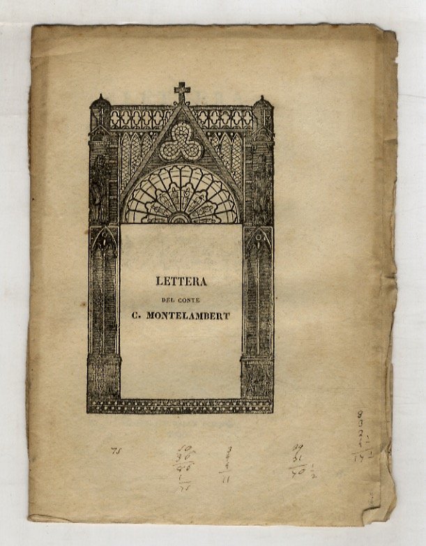 Lettera del conte Carlo Montelambert sulle ultime vertenze religiose del …