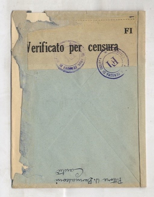 Lettera manoscritta autografa, firmata, indirizzata a Margherita Langer a Firenze, …