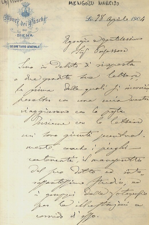 Lettera manoscritta autografa, firmata, stesa su quattro facciate, su carta …