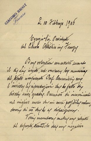 Lettera manoscritta autografa, firmata, su due facciate, su carta intestata …