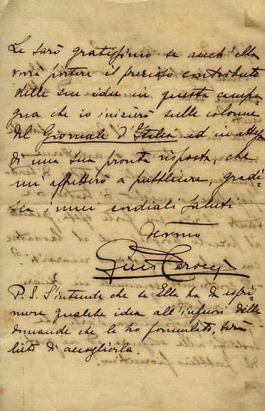 Lettera manoscritta, autografa, firmata, su tre facciate. Su carta intestata …