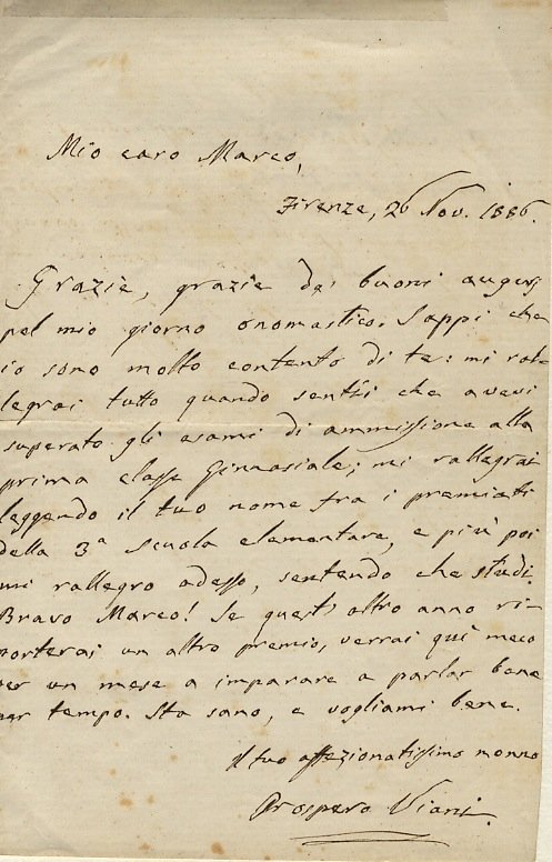 Lettera manoscritta autografa firmata, su una facciata, indirizzata al nipote … | Immagine principale