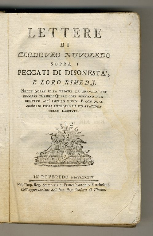 Lettere di Clodoveo Nuvoledo sopra la fornicazione. Nelle quali si …