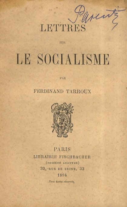 Lettres sur le socialisme. | Immagine principale