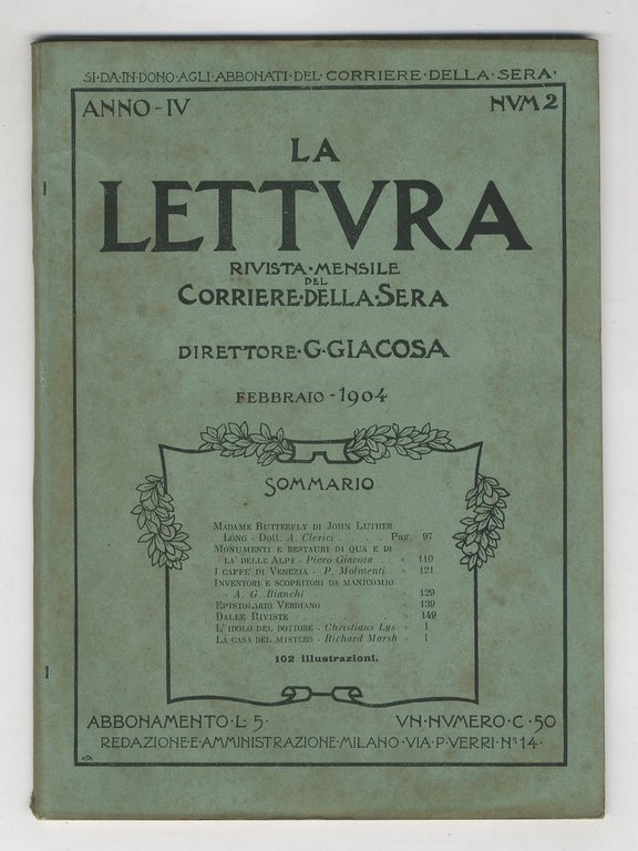 LETTURA (LA). Rivista mensile del Corriere della Sera. Anno IV. … | Immagine Gallery 1