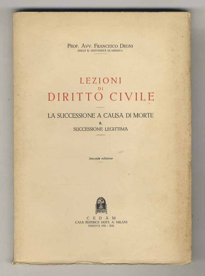 Lezioni di diritto civile. La successione a causa di morte: … | Immagine principale