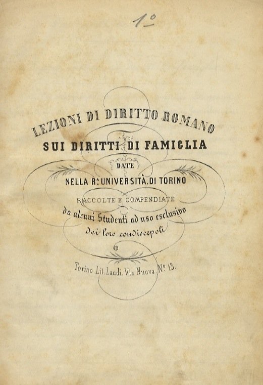 LEZIONI di diritto romano sui diritti di famiglia date nella …