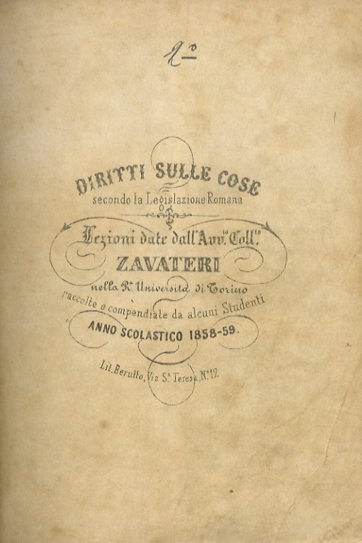 LEZIONI di diritto romano sui diritti di famiglia date nella …