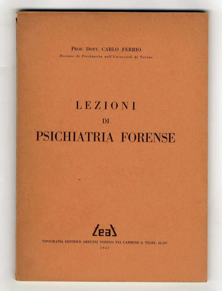 Lezioni di psichiatria forense. | Immagine principale