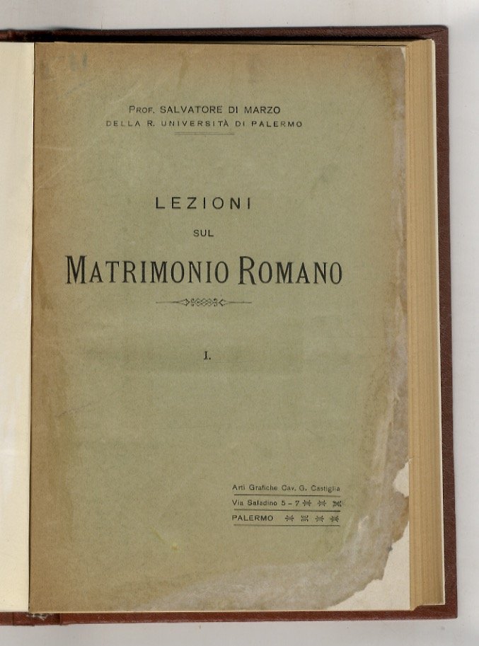 Lezioni sul matrimonio romano.