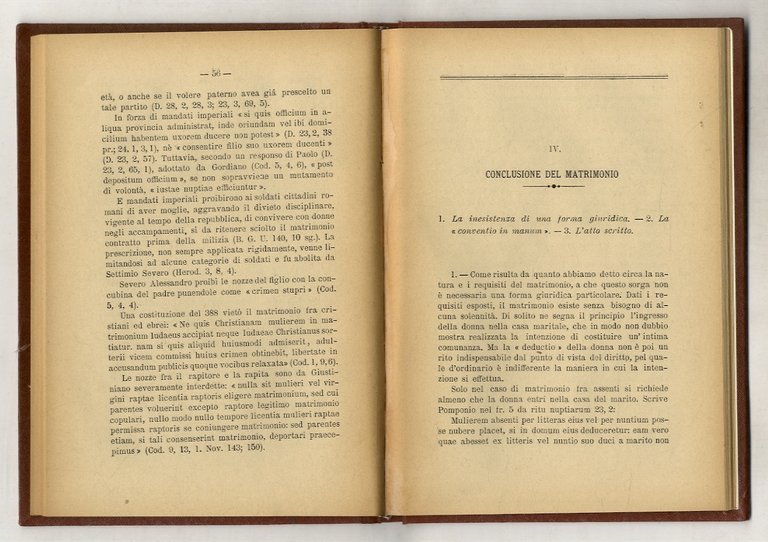 Lezioni sul matrimonio romano.