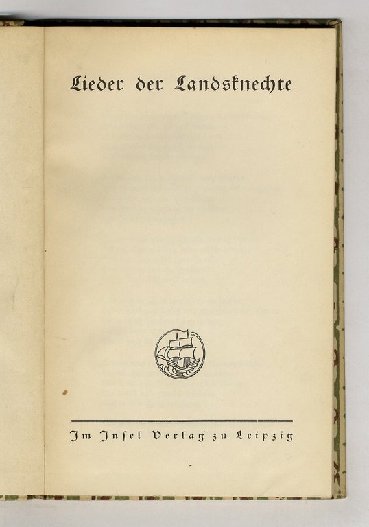 Lieder der Landsknechte. Mit 8 alten Holzschnitten (von Hans Burgkmair …