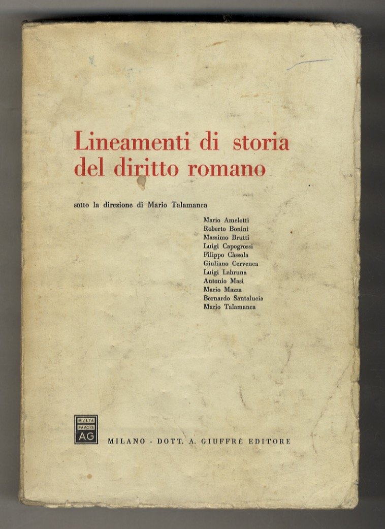 Lineamenti di storia del diritto romano.