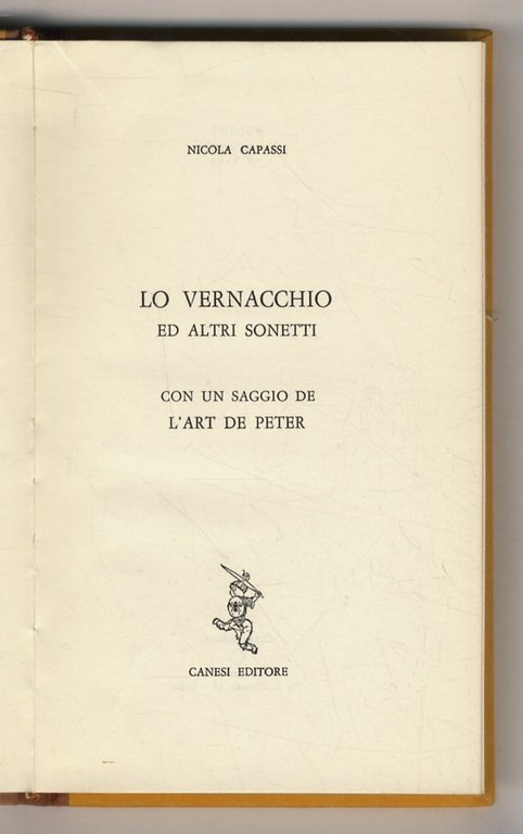 Lo vernacchio ed altri sonetti. Con un saggio de L'art …