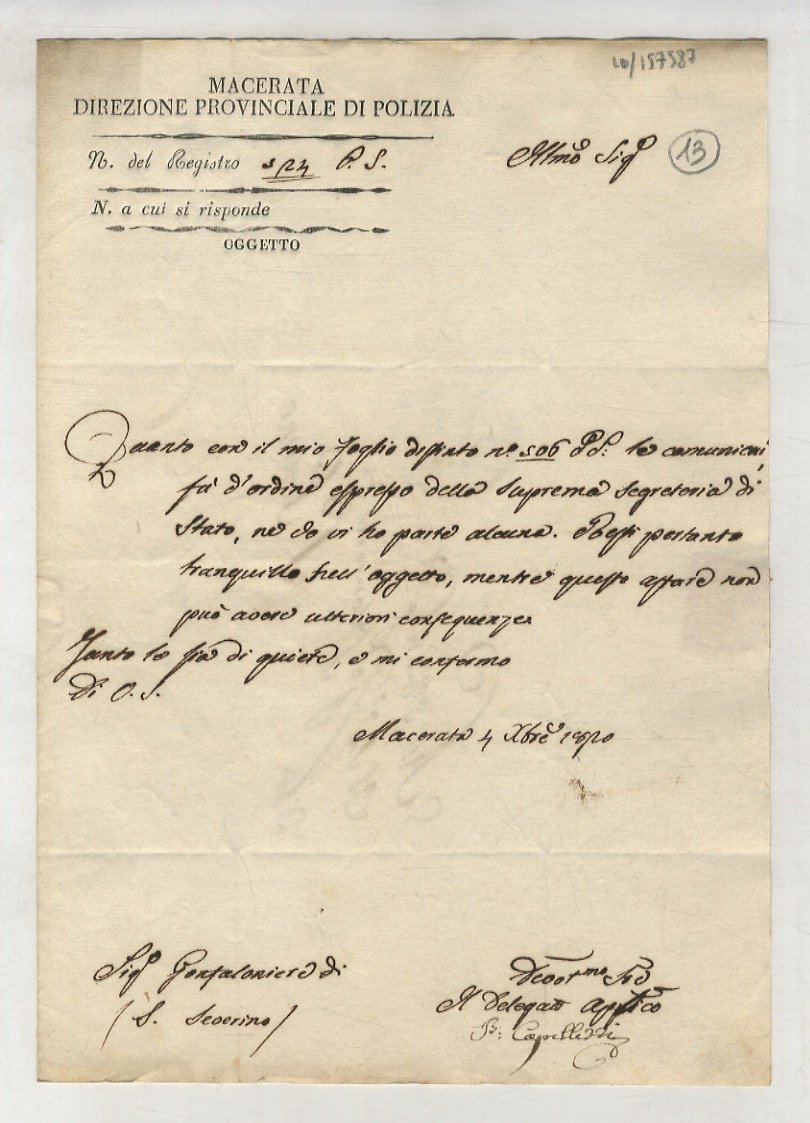 Lotto comprendente: 6 lettere manoscritte, con firma autografa, + 1 …