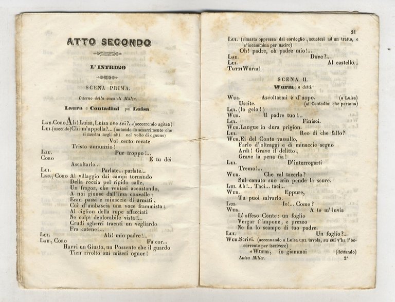Luisa Miller. Melodramma tragico in tre atti di Salvadore Cammarano. …