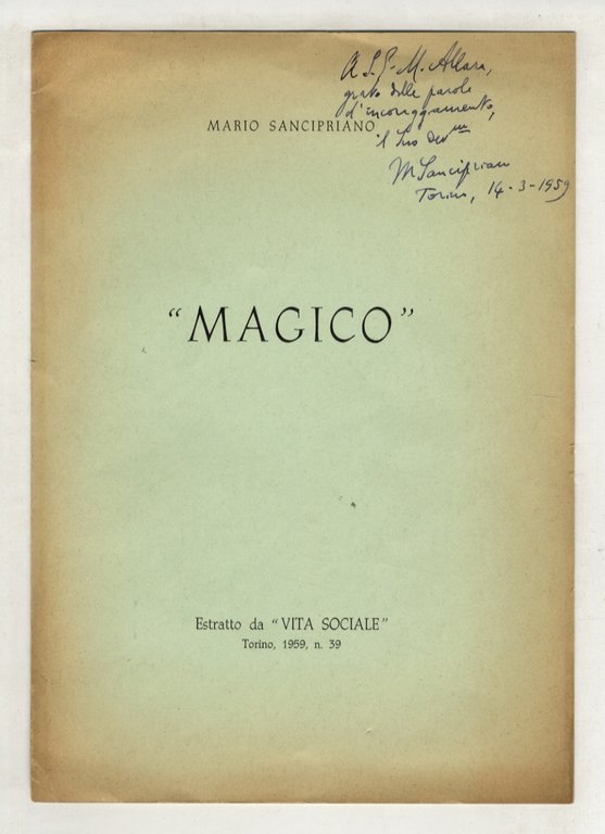 Magico. Estratto da "Vita sociale".