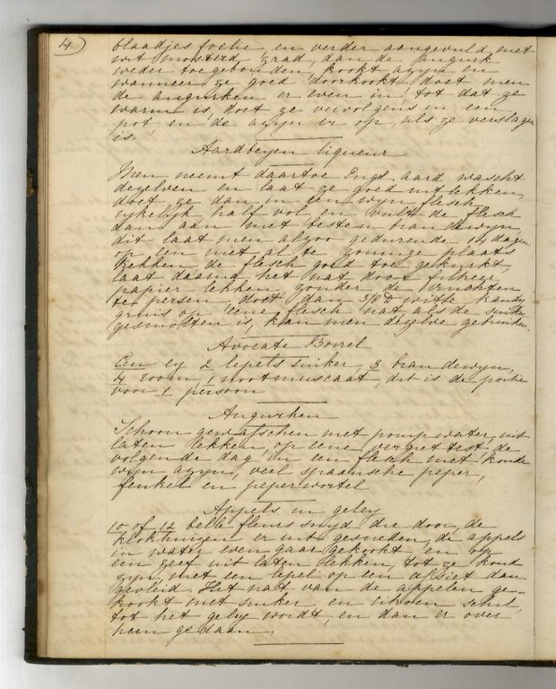 Manoscritto in lingua olandese contenente 143 ricette.
