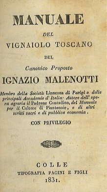 Manuale del vignaiolo toscano [.].