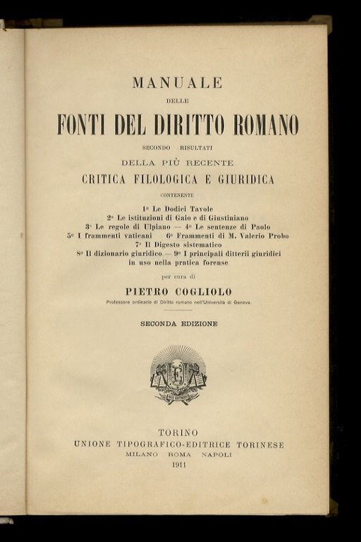 Manuale delle fonti del diritto romano secondo i risultati della …
