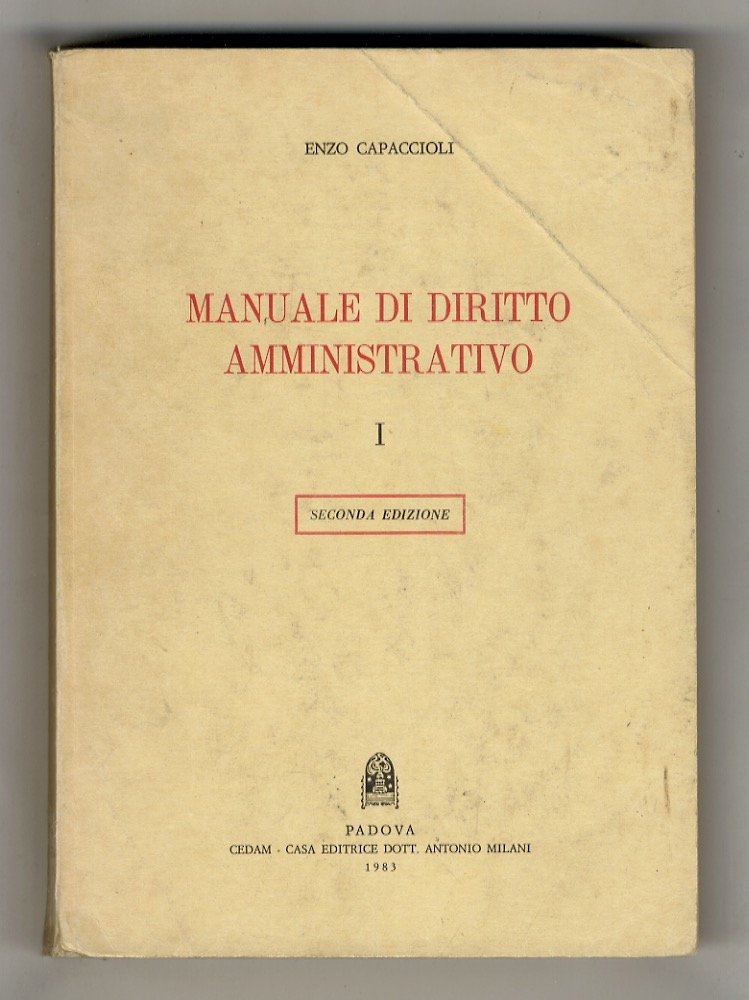 Manuale di diritto amministrativo. I. Seconda edizione. | Immagine principale