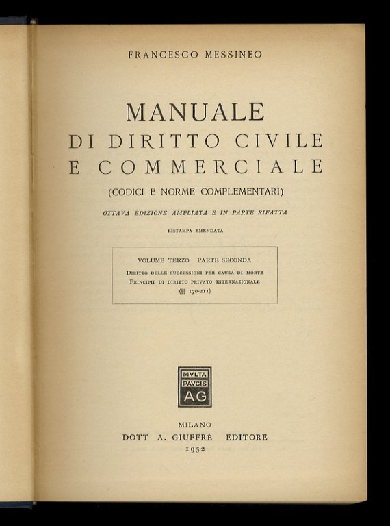 Manuale di diritto civile e commerciale. Articoli 1-211 + Indici. … | Immagine Gallery 3