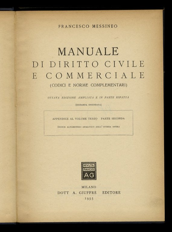 Manuale di diritto civile e commerciale. Articoli 1-211 + Indici. … | Immagine Gallery 4