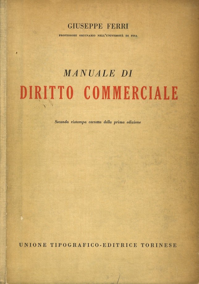 Manuale di diritto commerciale.