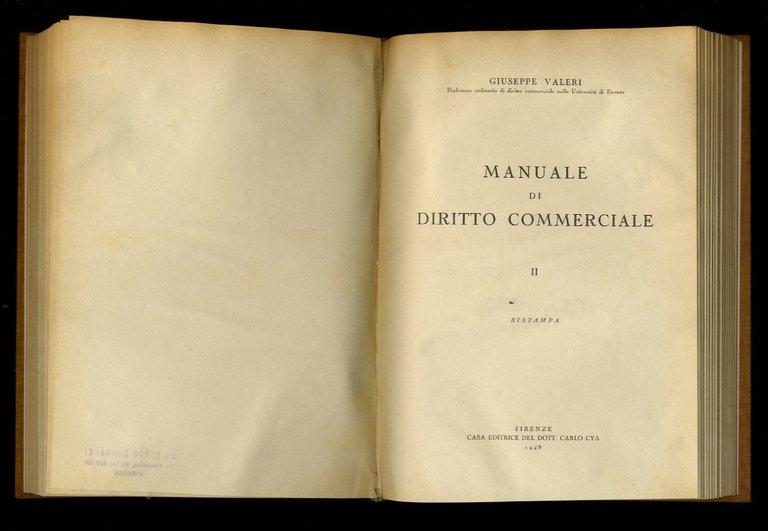 Manuale di diritto commerciale. Ristampa.