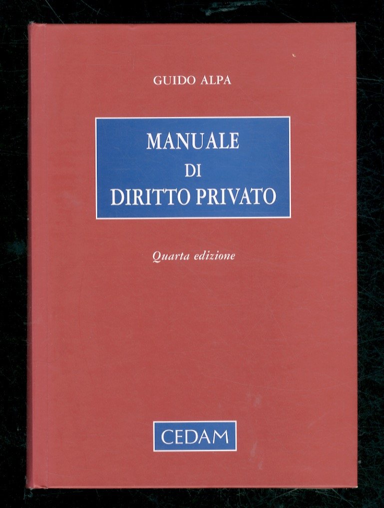 Manuale di diritto privato. Quarta edizione.