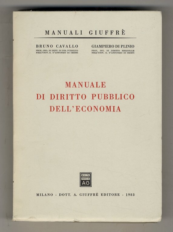 Manuale di diritto pubblico dell'economia.