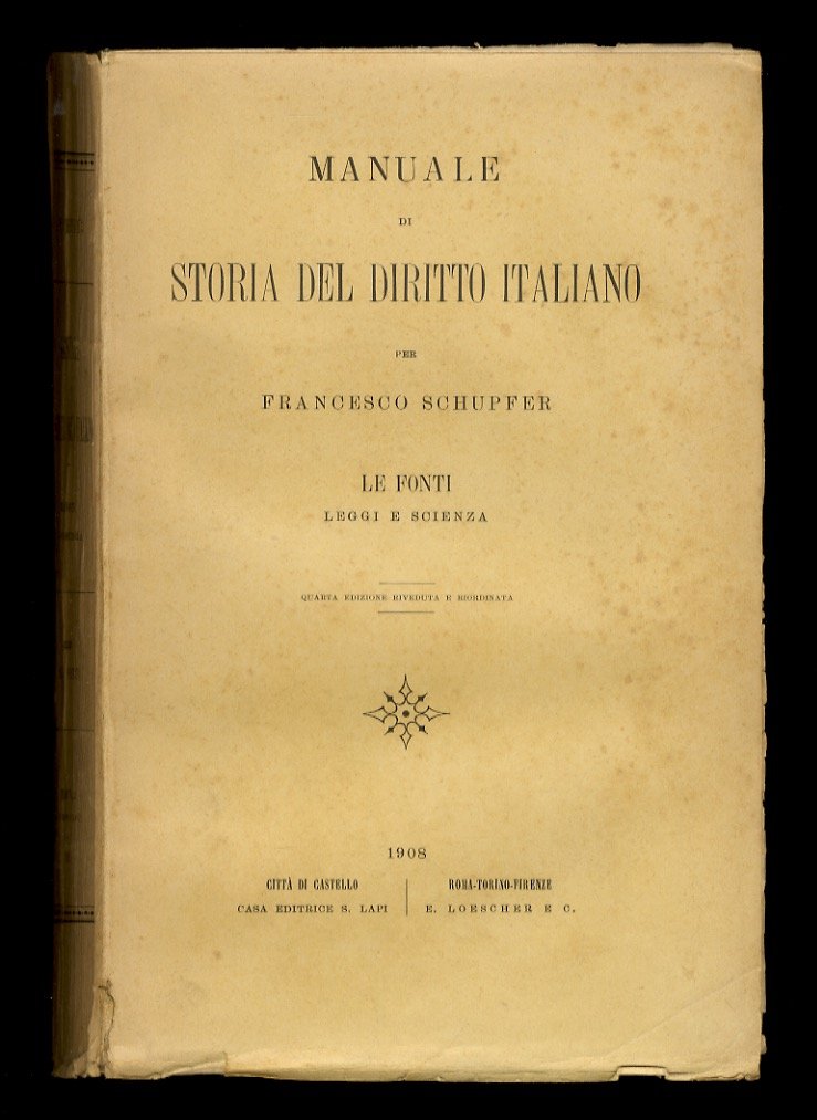 Manuale di storia del diritto italiano. Le fonti. Leggi e …