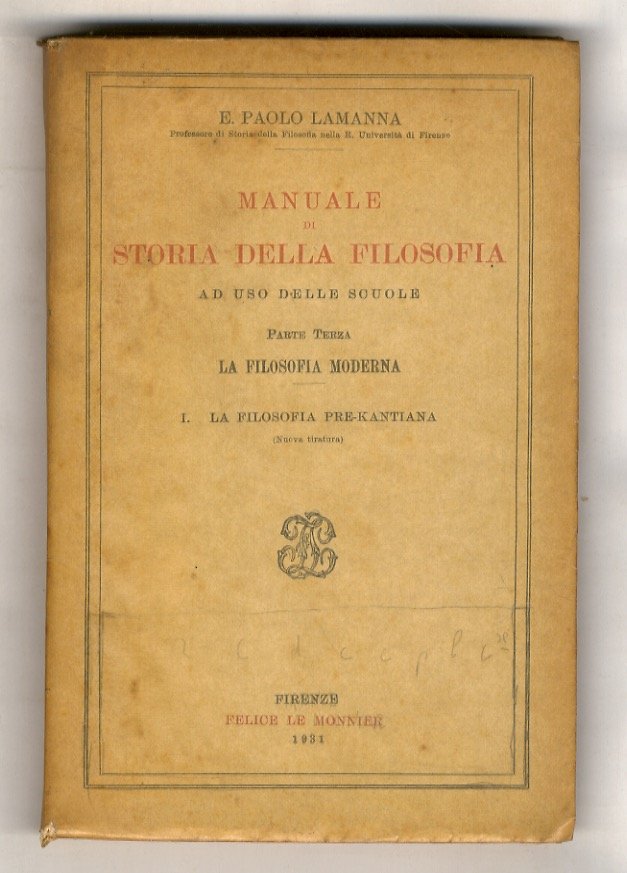 Manuale di storia della filosofia, ad uso delle scuole. Parte …
