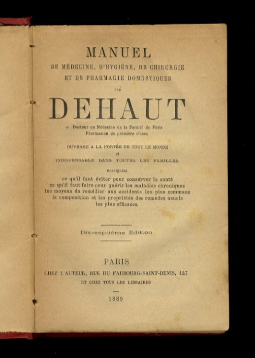Manuel de medecine, d'hygiene, de chirurgie et de pharmacie domestiques …