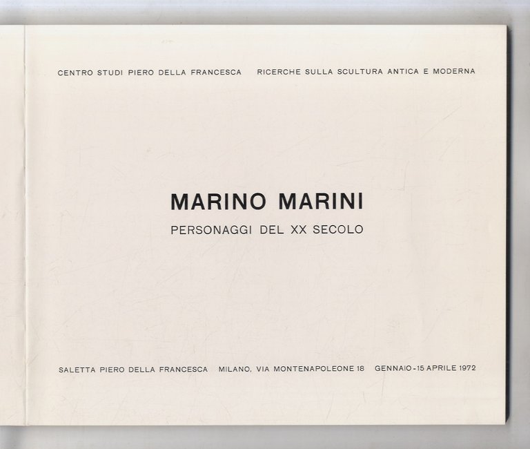 Marino Marini. Personaggi del XX secolo.