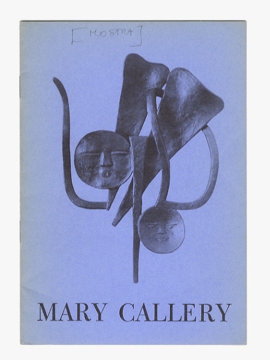 Mary Callery. October 21 - November 15 1952.